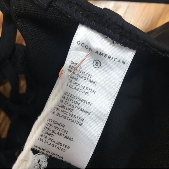 GOOD AMERICAN Black Corset One Piece Swimsuit Sculpt Lace Up Back Size 2X 5 New - Picture 10 of 12